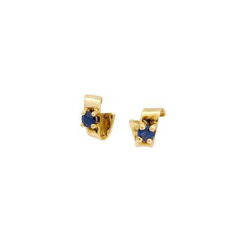 Boucles d'oreilles Boucles d'oreilles or jaune et saphirs 58 Facettes 32186