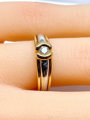 Bague 50 Bague solitaire 2 ors 18 carats et diamants 58 Facettes AB556