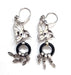 Boucles d'oreilles Boucles d'oreilles en or blanc 18 carats avec saphir onyx et diamants 58 Facettes