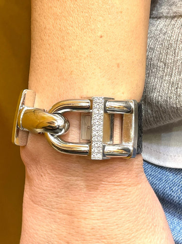 Montre Bracelet Montre Van Cleef & Arpels "Cadenas" or blanc et diamants 58 Facettes