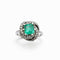 Bague 55 Bague en or blanc, émeraude, diamants – Style vintage classique 58 Facettes 50382
