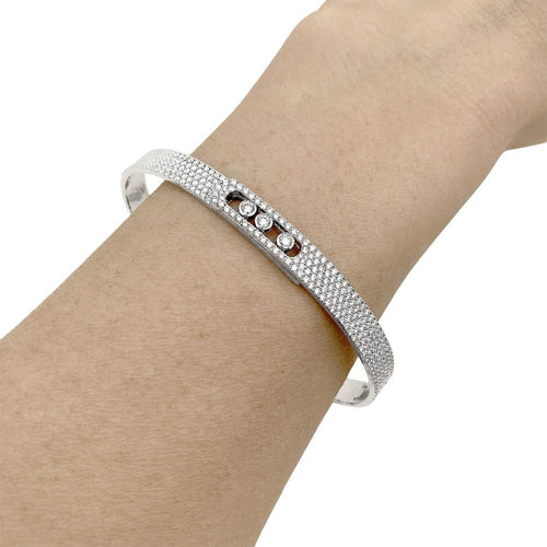 Bracelet Bracelet Messika, "Bangle Pavé Move Noa", or blanc et diamants. 58 Facettes 35301