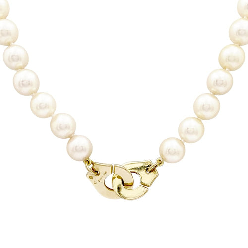 Collier Collier de perles Dinh Van, "Menottes R12", en or jaune. 58 Facettes 35155