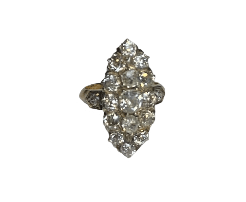 Bague 48 Bague marquise or platine diamants 58 Facettes