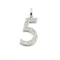 Pendentif Pendentif "5" or blanc serti de diamants 58 Facettes