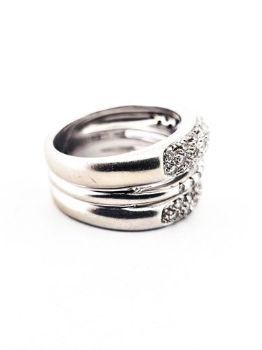 Bague 56 Bague en or blanc avec diamants 58 Facettes