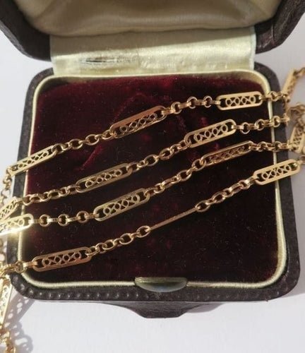 Collier Chaîne giletière collier ancien 58 Facettes