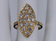 Bague 53.5 Bague marquise or jaune pavé de diamants 58 Facettes BA 124