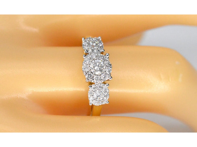 Bague 54 Bague trinité en or jaune avec diamants 58 Facettes 2102