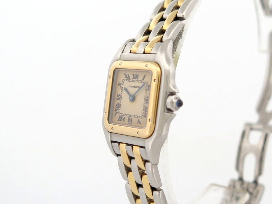 Montre vintage montre CARTIER panthere pm 1057917 quartz 23 mm acier & or jaune 58 Facettes 264912