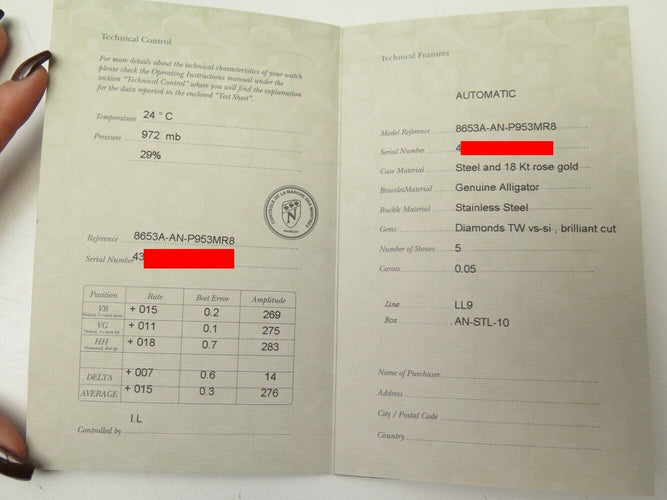 Montre montre ARMAND NICOLET ll9 8653a-an-p953mr8 34mm acier or rose 18k diamants 58 Facettes 270559