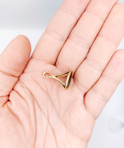 Pendentif sceau armoirie ours en or 14k et jaspe sanguin