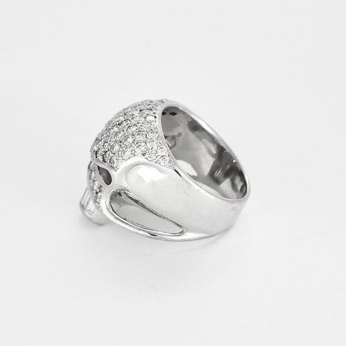 Bague DE GRALIE- INSOUMISE or blanc, diamants, rubis
