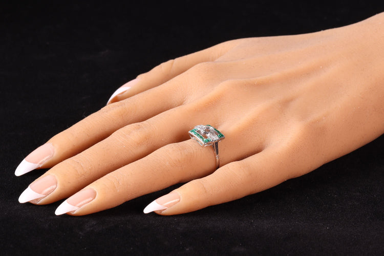 Bague 56 Histoire d'amour des années 1920 : bague de fiançailles Art déco 58 Facettes 17248-0031