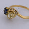 Bague 55 Bague victorienne en or jaune 18 carats, saphir et diamants 58 Facettes AN559
