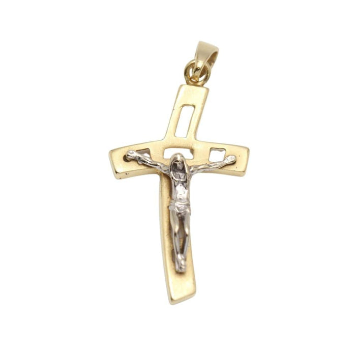 Pendentif pendentif croix en or bicolore 58 Facettes E363227A