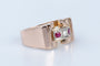Bague 57 Bague Tank en or rose 18 carats 58 Facettes BGTKEV26
