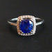Ring 53 Ring Set with a Sapphire, Diamond Surround 58 Facettes