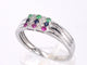 Bague Bague en or blanc avec diamant et pierres précieuses multicolores 58 Facettes 2043