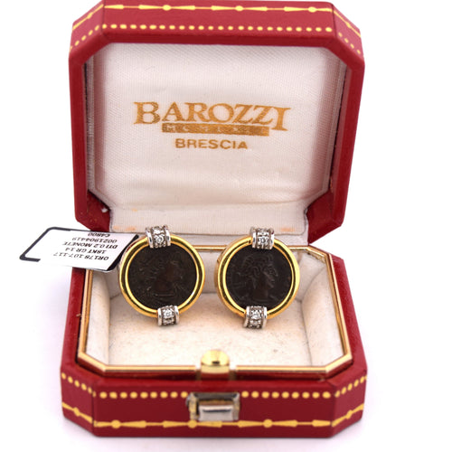 Boucles d'oreilles Boucles d’oreilles vintage en or jaune 18k et or blanc 18k, diamants 58 Facettes