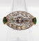 Bague 54.5 Bague marquise inversée Art déco en or 18k et platine, diamants et émeraudes 58 Facettes A06453
