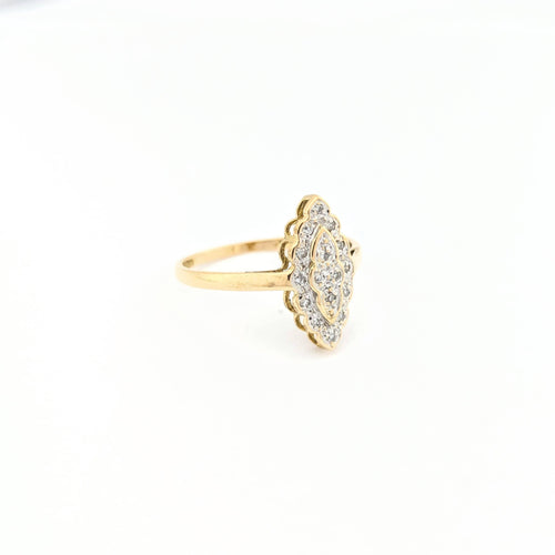 Bague 53 Bague marquise en or jaune et diamants 58 Facettes 30057