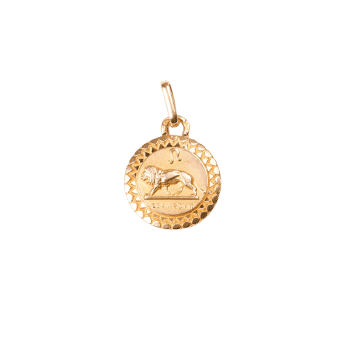 Pendentif Médaille zodiaque vintage signe du lion en or jaune 58 Facettes 276