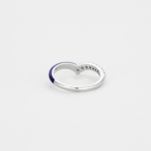 Bague 54 Bague or blanc et céramique bleu 58 Facettes 3131755