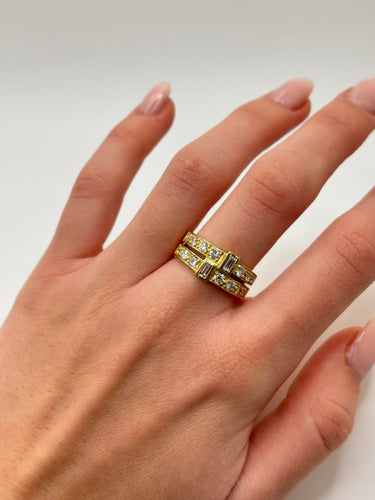 Bague 57 Bague or jaune et diamants 1,3 ct 58 Facettes