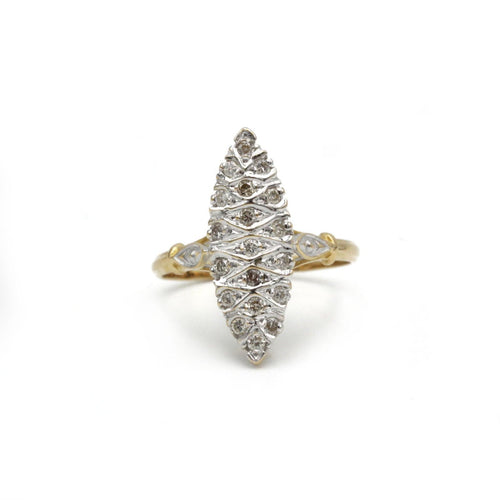 Bague 53 Bague - Or blanc et jaune et diamants 58 Facettes 1163