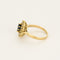 Bague marguerite en or jaune, saphir et diamants