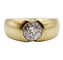 Bague 57.5 Bague jonc dôme en or 18k et diamant taille ancienne 1,10 carat 58 Facettes A06531
