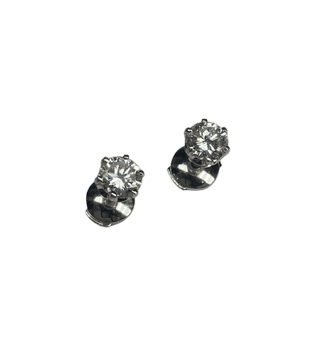Boucles d'oreilles Boucles d'oreilles puces or blanc 18K et diamants 0,65 ct (x2) 58 Facettes