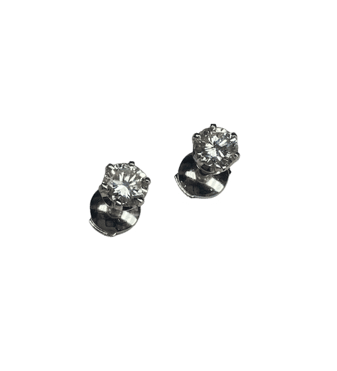 Boucles d'oreilles Boucles d'oreilles puces or blanc 18K et diamants 0,65 ct (x2) 58 Facettes