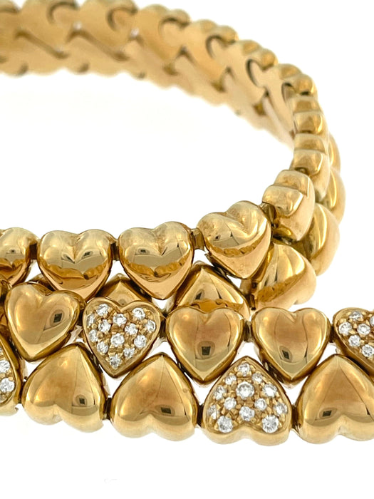 Collier Cartier Collier double cœur en or jaune 18 carats et diamants 58 Facettes