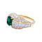 Bague 54 Bague or jaune, émeraude coussin et pavage diamants. 58 Facettes 32324