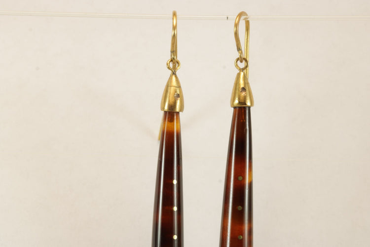 Boucles d'oreilles Boucles d'oreilles anciennes en or piqué écaille de tortue 58 Facettes 7678