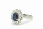 Bague Bague en or blanc avec un saphir de 1,60 ct et des diamants de 0,96 ct qui l'entourent 58 Facettes 8577