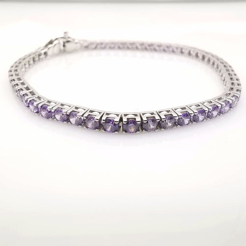 Bracelet Bracelet or blanc améthyste 58 Facettes