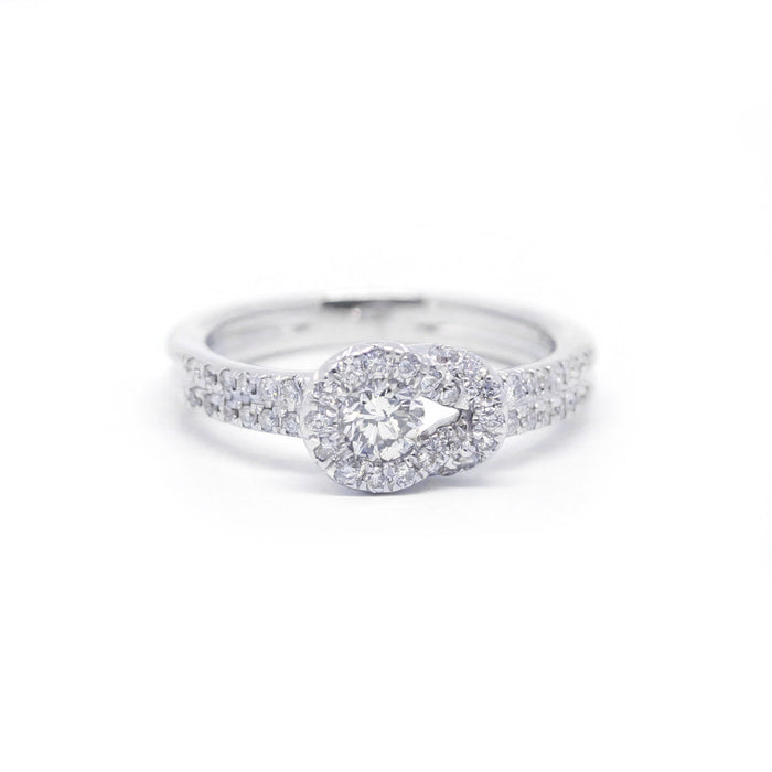 Bague - or blanc diamants