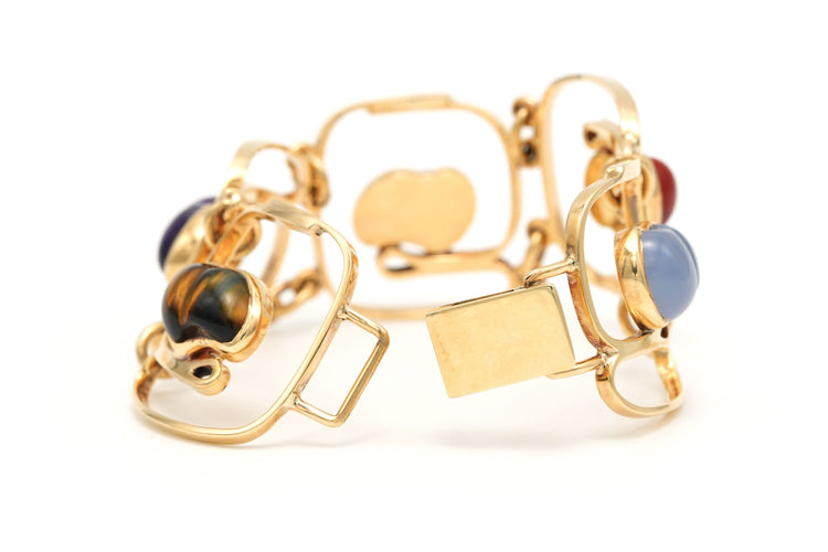 Bracelet Bracelet 1970 en or jaune 9 carats serti de gemmes 58 Facettes B635