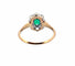 Bague 60 Bague marguerite en or 18 carats émeraude et diamants naturels 58 Facettes