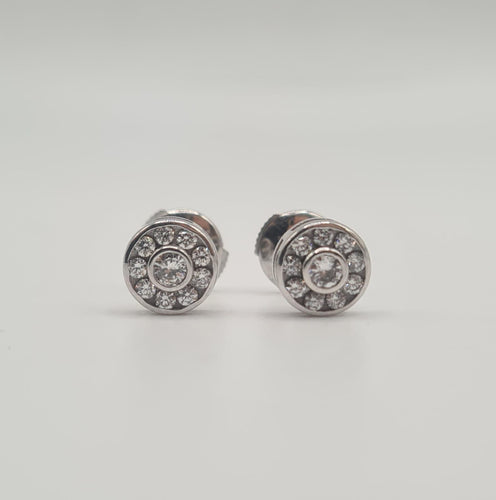 Boucles d'oreilles Boucles d'oreilles or blanc diamants 58 Facettes