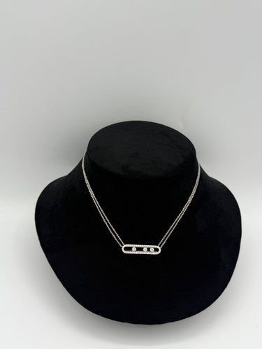 Collier Messika - Collier en or blanc "Move classique" 58 Facettes 1