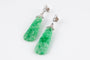 Pendentif Paire de pendants d’oreilles en or gris retenant deux plaques de jade gravé 58 Facettes 123574