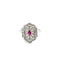 Bague 60 Bague - Bague en platine avec rubis et diamants 58 Facettes