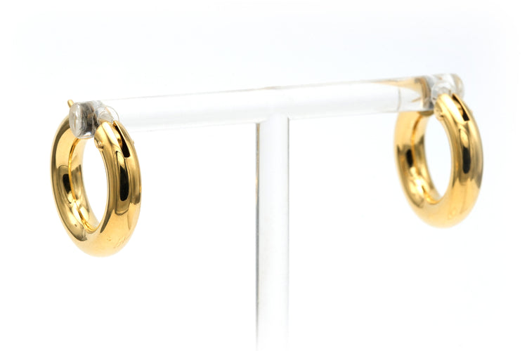 Boucles d'oreilles créoles contemporaines en or jaune 18k
