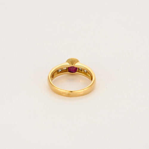 Bague 53 Bague or jaune, rubis et diamants 58 Facettes LP1319/11