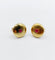 Boucles d'oreilles Puces d'oreilles art déco or rose, rubis sertis étoilés (circa 1940) 58 Facettes A05696