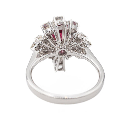 Bague 52 Bague Or blanc Rubis, Diamant 58 Facettes 3030088CN